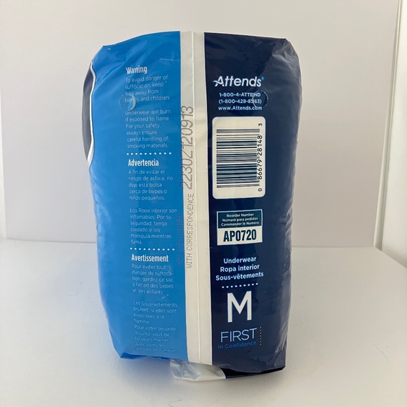 Attends Disposable Underwear Pull On with Tear Away Seams Medium, AP0720 NEW - Picture 7 of 8